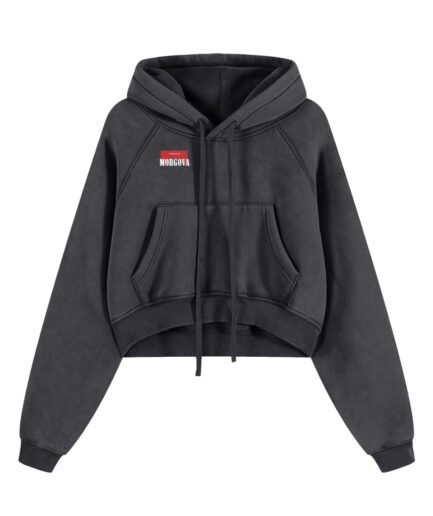 [MAISON MORGOVA] Morgova Women Snow Washed Cropped Hoodie