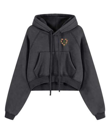 [FLORERIA] Morgova Snow Washed Cropped Hoodie