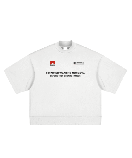 [MAISON MORGOVA] Oversized Mock Neck T-shirt