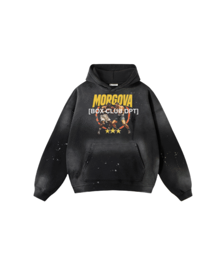 [BOXING CLUB] Morgova Vintage Washed Frayed Fleece Hoodie