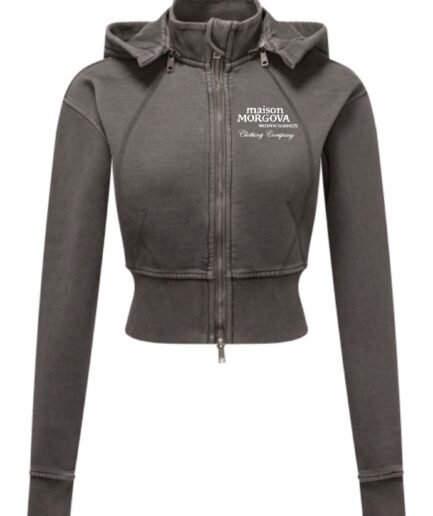 Morgova Vintage Washed Cropped Hoodie