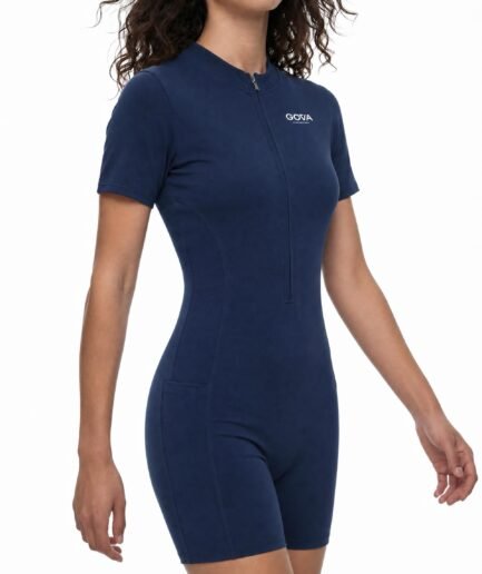 Gova Quarter-Zip Short Sleeve Romper