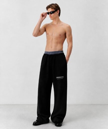 Morgova plaid contrast waist pants